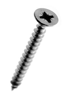 A Screw isolated on white. Short depth-of-field.