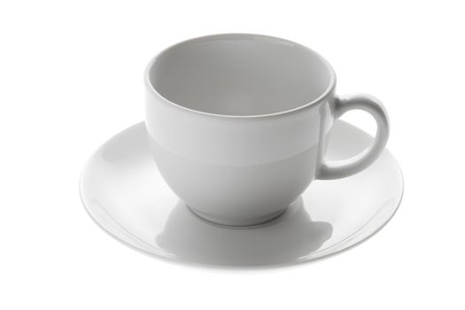 empty coffee cup on white