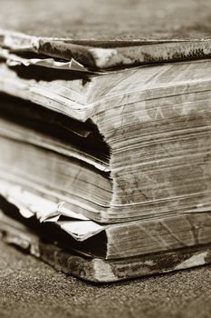 Sepia toned image of an old book