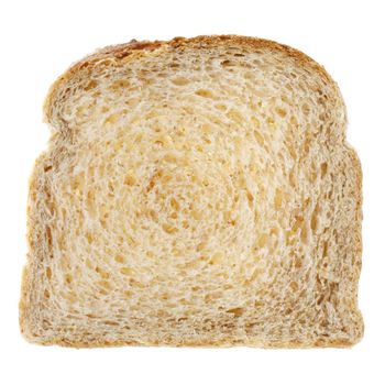 Slice of full grain toast bread isolated on white