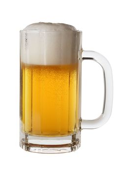 Isolated mug of lager beer