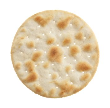 Small round water cracker isolated on white