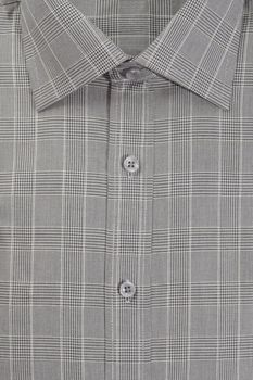 Plaid men's dress shirt detail