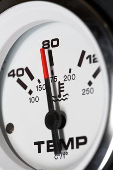 Temperature gauge of a diesel engine.
