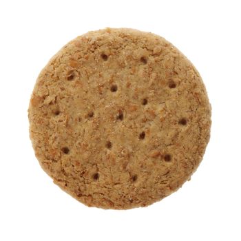 A Digestive biscuit isolated on white