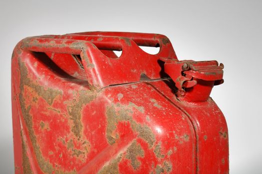 Rusty old jerry gas can