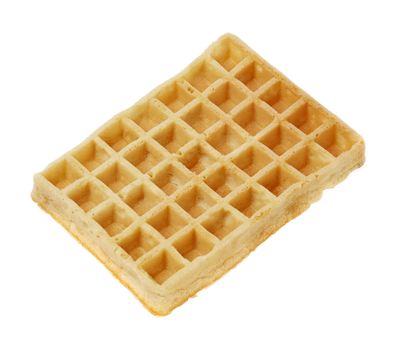 A Rectangular waffle isolated on white