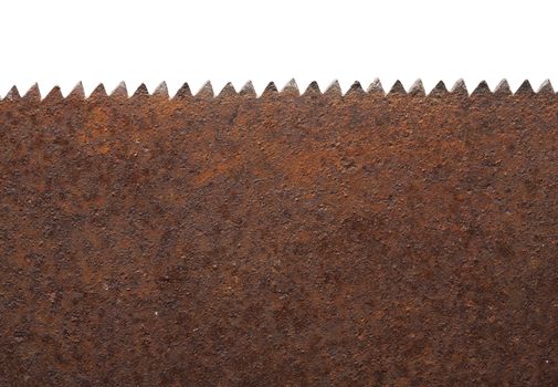 Closeup of a rusty saw