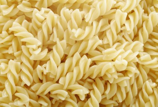 Cooked pasta fusilli aka twisted pasta