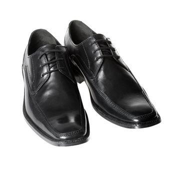 Black men's dress shoes, isolated