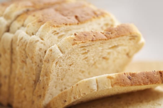 Ready sliced wheat toast bread, vary short depth of field