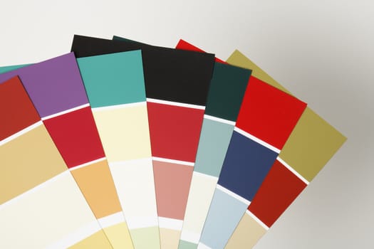 Paint swatches with different color combinations