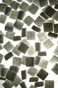 Sugar cubes with light from behind