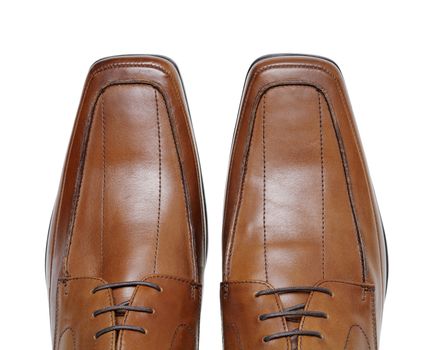 Men's new brown leather dress shoes