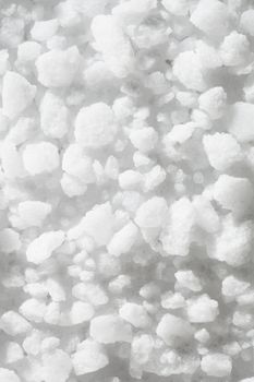 Coarse salt suitable for grinder use in closeup