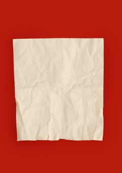 Old paper on red background