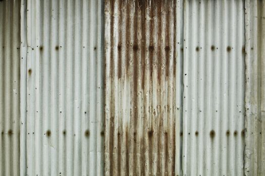 Grunge background made of corrugated metal sheets