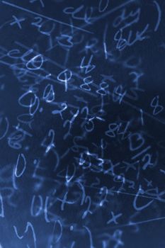 Photocomposite background of handwritten mathematical formula