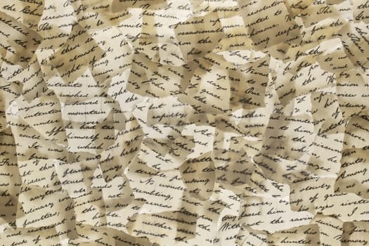Background made of torn letters. Please note: the image may appear grainy, but that is the structure of the paper.