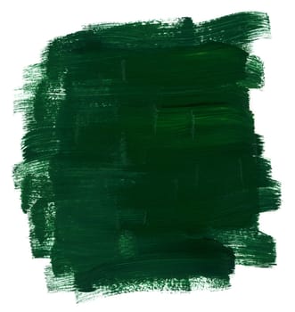 An area painted with green oil paints.