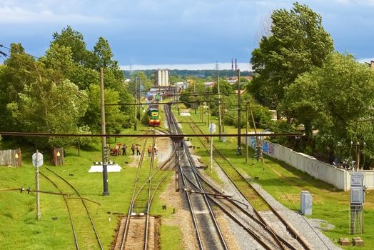 Infrastructure in industrial zone near the railroad station. Lviv, Ukraine