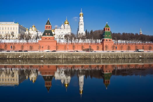 Famous Moscow Kremlin in winter, Russia