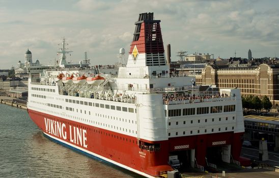 Viking Line ferry sails away from Helsinki port. taken on July 2011