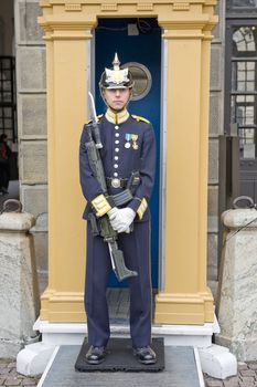Sweden Royal guard protects the residence of the king in Stockholm.Taken on Julay 2011