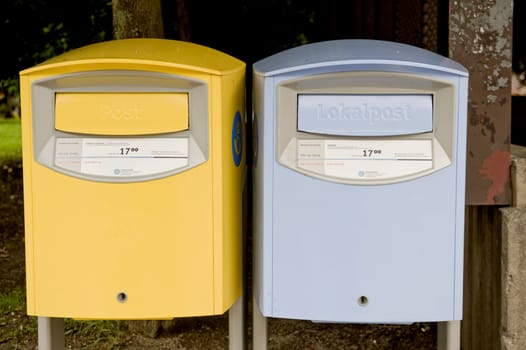 Traditional Swedish city post box, taken in Stockholm on Julay 2011