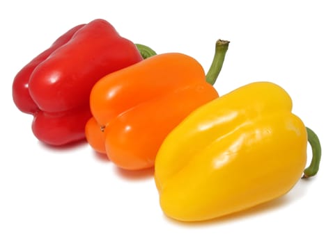 Bell peppers isolated on the white background