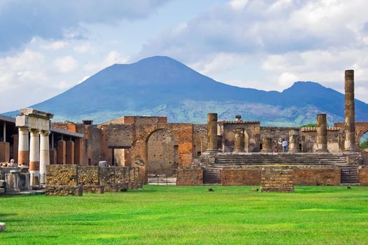 Ancient ruins of Pompeii and volcano Vesuvius, Italy