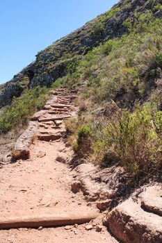 Hiking Path on table Mountain,, Cape Town South Africa