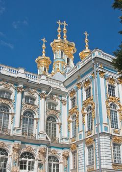 The Catherine Palace, located in the town of Tsarskoye Selo (Pushkin), St. Petersburg, Russia