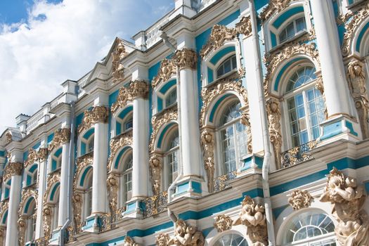 The Catherine Palace, located in the town of Tsarskoye Selo (Pushkin), St. Petersburg, Russia