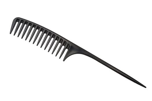 Black hairbrush it is isolated on a white background