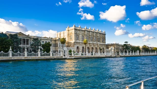Dolmabahce palace, view from Bosporus, Istanbul, Turkey