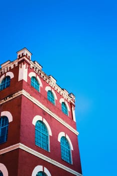 Ancient Tower on blue sky background