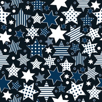 Seamless pattern background with stylized stars