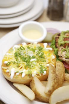 Sandwiches with French fried potatoes