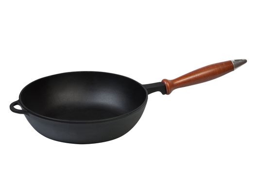 Frying pan isolated on white clipping path.
