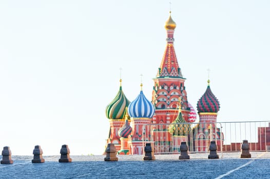 concrete blocks on the Red Square. Moscow