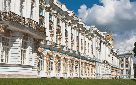 The Catherine Palace, located in the town of Tsarskoye Selo (Pushkin), St. Petersburg, Russia