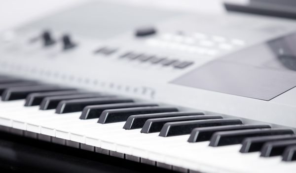 Electronic music instrument. Close-up photo. Shallow depth of field added for natural look