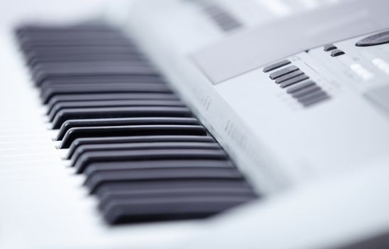 Electronic music instrument. Close-up photo. Shallow depth of field added for natural look