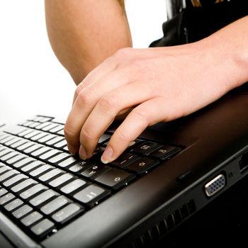 Close-up of female hands on the keyboard  typing documents