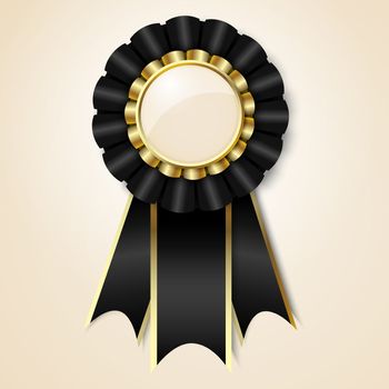 Black vecor prize ribbon with place for text