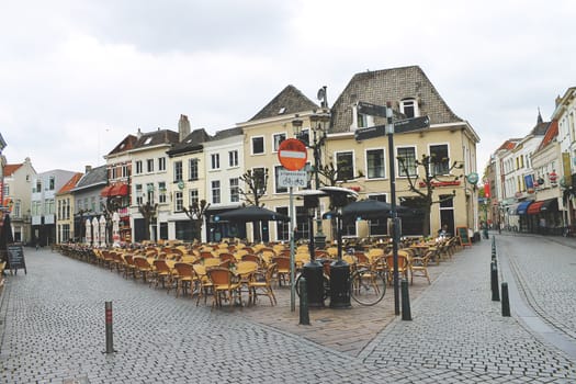 Street cafe in the Dutch city of Breda. Netherlands