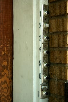 A row of Apartment doorbells