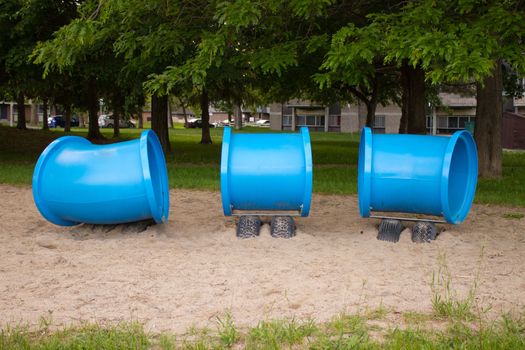 A play structure for children in the park.