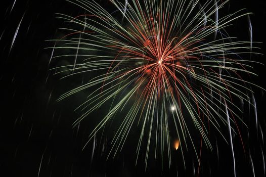 beautifu colored fireworks against a dark sky